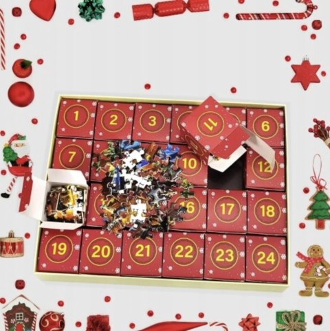 KALENDARZ ADWENTOWY ŚWIĄTECZNE PUZZLE ZESTAW ŚWIĘTY MIKOŁAJ KALENDARZ ADWENTOWY ŚWIĄTECZNE PUZZLE ZESTAW ŚWIĘTY MIKOŁAJ