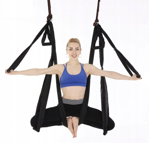 AERIAL YOGA HAMAK DO JOGI AIR JOGA CHUSTA CZARNY DO ĆWICZEŃ HUŚTAWKA AERIAL YOGA HAMAK DO JOGI AIR JOGA CHUSTA CZARNY DO ĆWICZEŃ HUŚTAWKA