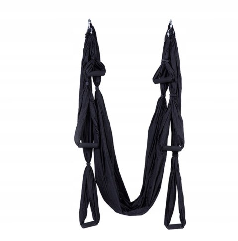 AERIAL YOGA HAMAK DO JOGI AIR JOGA CHUSTA CZARNY DO ĆWICZEŃ HUŚTAWKA AERIAL YOGA HAMAK DO JOGI AIR JOGA CHUSTA CZARNY DO ĆWICZEŃ HUŚTAWKA