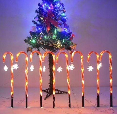 Duże Laski Mikołaja LED Lampki świąteczne Girlanda Laska x10 Duże Laski Mikołaja LED Lampki świąteczne Girlanda Laska x10