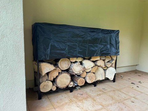 STOJAK NA DREWNO REGAŁ KOMINKOWE ZEWNĘTRZNY SOLIDNY 153 cm + POKROWIEC STOJAK NA DREWNO REGAŁ KOMINKOWE ZEWNĘTRZNY SOLIDNY 153 cm + POKROWIEC