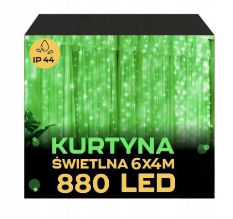 Siatka Świetlna Świąteczne Lampki Girlanda LED Kurtyna 6m x 4m Kolorowa Siatka Świetlna Świąteczne Lampki Girlanda LED Kurtyna 6m x 4m Kolorowa