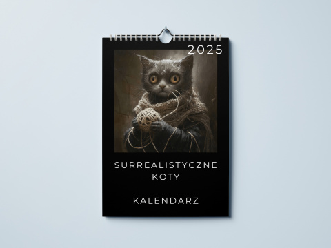 SURREALISTYCZNE KOTY KALENDARZ ŚCIENNY 2025 KALENDARZ A3 SURREALISTYCZNE KOTY KALENDARZ ŚCIENNY 2025 KALENDARZ A3