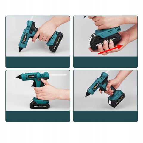 Cordless Hot Melt Glue Gun Home DIY Art with Glue Sticks 2 Battery Cordless Hot Melt Glue Gun Home DIY Art with Glue Sticks 2 Battery