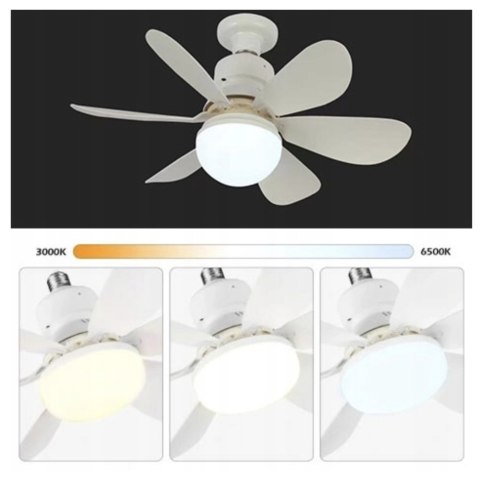 WENTYLATOR SUFITOWY WIATRAK PLAFON LAMPA LED Z PILOTEM