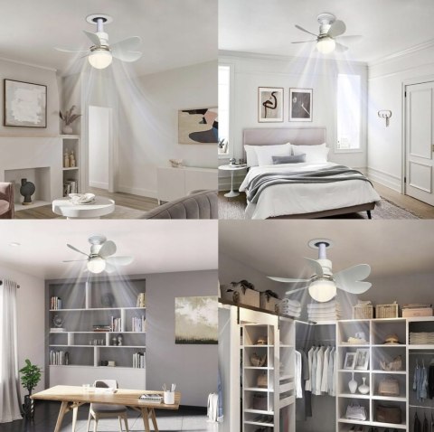 WENTYLATOR SUFITOWY WIATRAK PLAFON LAMPA LED Z PILOTEM