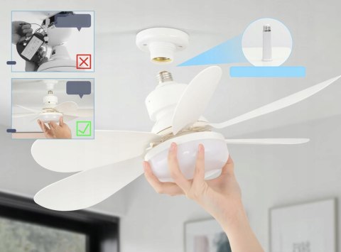WENTYLATOR SUFITOWY WIATRAK PLAFON LAMPA LED Z PILOTEM