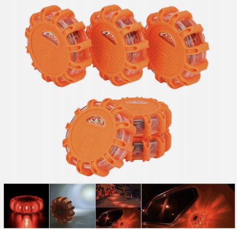 6x USB ŁADOWANA LAMPA OSTRZEGAWCZA BŁYSKOWA LED KOGUT MAGNES FLARA DROGOWA 6x USB ŁADOWANA LAMPA OSTRZEGAWCZA BŁYSKOWA LED KOGUT MAGNES FLARA DROGOWA