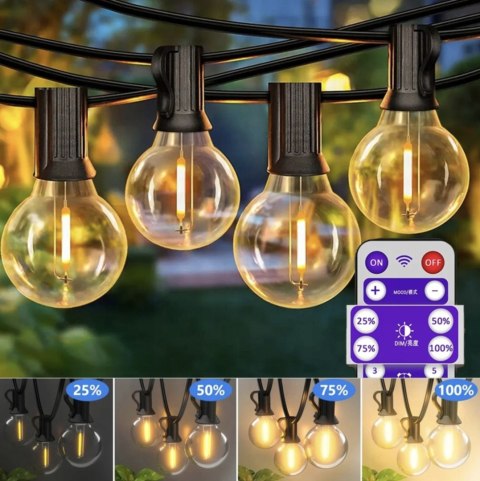 GIRLANDY LAMPKI SOLARNA OGRODOWA 25 ŻARÓWKĄ LED Z PILOTEM OŚWIETLENIE 10M GIRLANDY LAMPKI SOLARNA OGRODOWA 25 ŻARÓWKĄ LED Z PILOTEM OŚWIETLENIE 10M