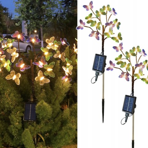 LAMPKI MOTYLKI SOLARNE OGRODOWE LED LAMPY SOLAR WBIJANA ZEWNĄTRZ MOTYLE x2 LAMPKI MOTYLKI SOLARNE OGRODOWE LED LAMPY SOLAR WBIJANA ZEWNĄTRZ MOTYLE x2