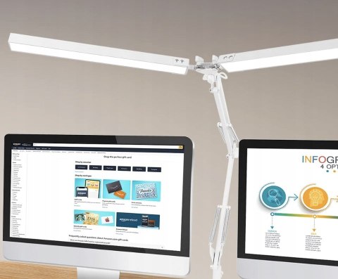 PODWÓJNA LAMPKA KREŚLARSKA BIURKOWA SZKOLNA NOCNA LAMPA REGULOWANA + STOJAK PODWÓJNA LAMPKA KREŚLARSKA BIURKOWA SZKOLNA NOCNA LAMPA REGULOWANA + STOJAK