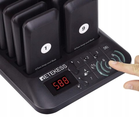 Ystem Pagera Restauracji, Pager, 16 Pagerów, Czarny, 500M Ystem Pagera Restauracji, Pager, 16 Pagerów, Czarny, 500M