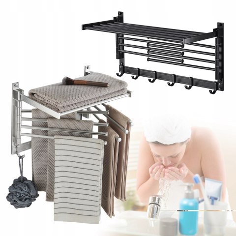 WIESZAK NA RĘCZNIKI KĄPIELOWE OBROTOWY 40CM CZARNY 6 RAMION ROZKŁADNE WIESZAK NA RĘCZNIKI KĄPIELOWE OBROTOWY 40CM CZARNY 6 RAMION ROZKŁADNE