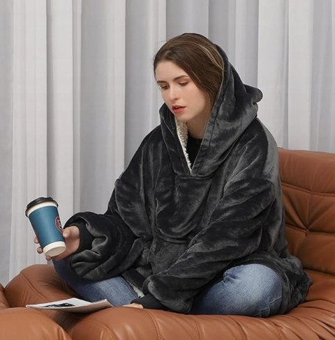 ELEKTRYCZNA KOCOBLUZA OGRZEWANA OVERSIZE CIEPŁA KOC BLUZA GRUBA XXL ELEKTRYCZNA KOCOBLUZA OGRZEWANA OVERSIZE CIEPŁA KOC BLUZA GRUBA XXL