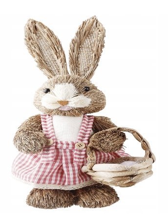OZDOBY WIELKANOCNE ZAJĄC KRÓLIK PŁÓTNO ORNAMENT SŁOMIANY 36cm OZDOBY WIELKANOCNE ZAJĄC KRÓLIK PŁÓTNO ORNAMENT SŁOMIANY 36cm