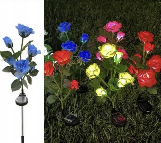 RÓŻE LAMPY SOLARNA OGRODOWE LED DEKORACJA OGRODOWA 3 SZTUKI ZESTAW