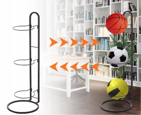 STOJAK NA PIŁKI NA 3 szt - REGAŁ METALOWY Stojący 68 cm STOJAK NA PIŁKI NA 3 szt - REGAŁ METALOWY Stojący 68 cm