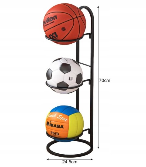 STOJAK NA PIŁKI NA 3 szt - REGAŁ METALOWY Stojący 68 cm STOJAK NA PIŁKI NA 3 szt - REGAŁ METALOWY Stojący 68 cm