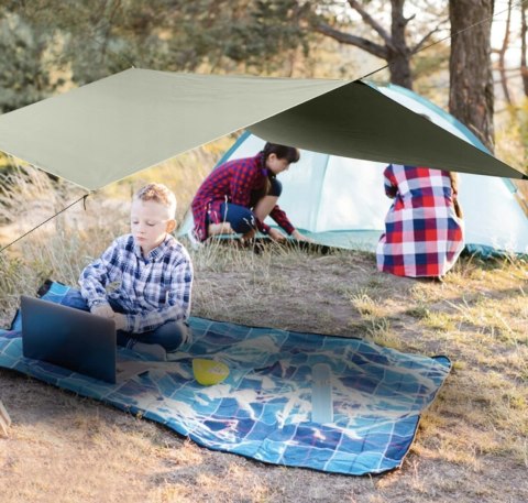 TARP PŁACHTA BIWAKOWA 300 x 300 CM, WODOODPORNA BIWAKOWA TERMINCZNA ZIELONA TARP PŁACHTA BIWAKOWA 300 x 300 CM, WODOODPORNA BIWAKOWA TERMINCZNA ZIELONA